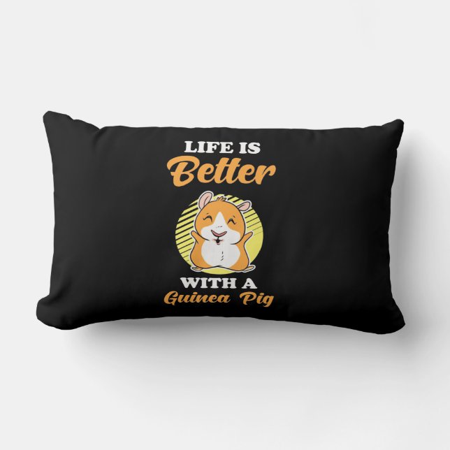 Het leven is beter met een cavia kussen (Voorkant)