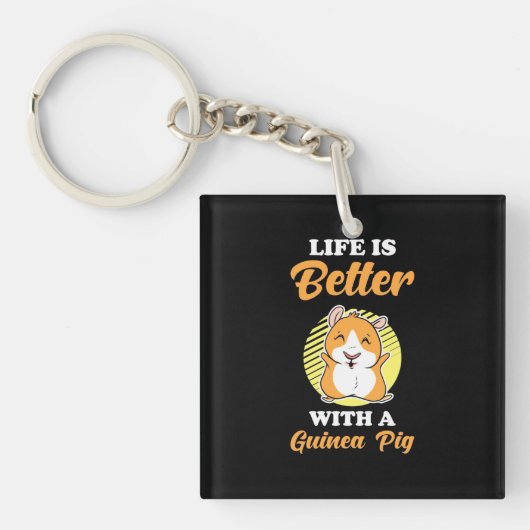 Het leven is beter met een cavia sleutelhanger (Voorkant)