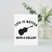 Het leven is beter met een cello briefkaart (Staand voorkant)