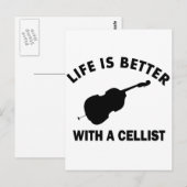 Het leven is beter met een cello briefkaart (Voorkant / Achterkant)