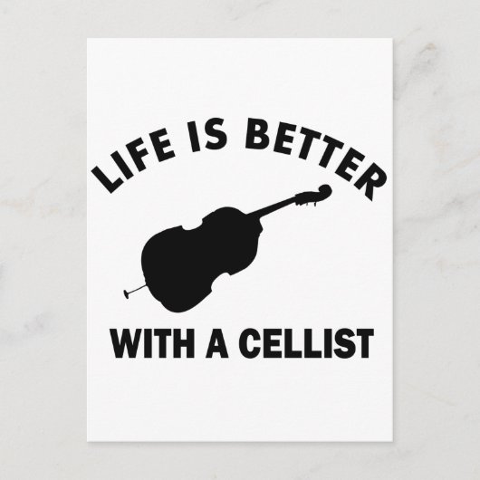 Het leven is beter met een cello briefkaart (Voorkant)