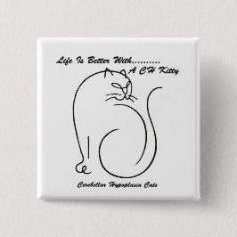 Het leven is beter met een CH-Button Vierkante Button 5,1 Cm