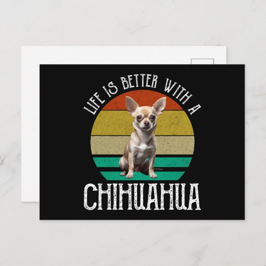Het leven is beter met een Chihuahua Briefkaart (Voorkant / Achterkant)