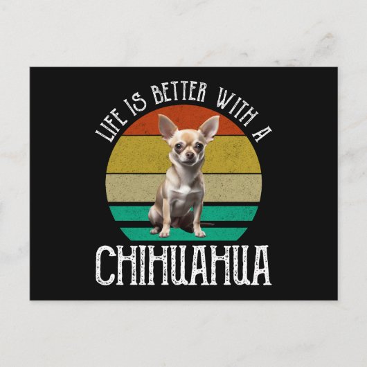 Het leven is beter met een Chihuahua Briefkaart (Voorkant)