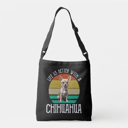 Het leven is beter met een Chihuahua Crossbody Tas (Achterkant)