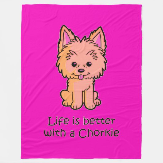 Het leven is beter met een chorkie fleece deken (Voorkant)
