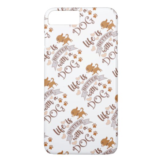 Het leven is beter met een citaat van Dog grappige Case-Mate iPhone Case (Achterkant)