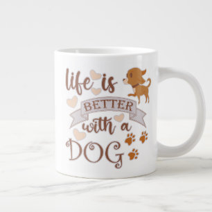 Het leven is beter met een citaat van Dog grappige Grote Koffiekop