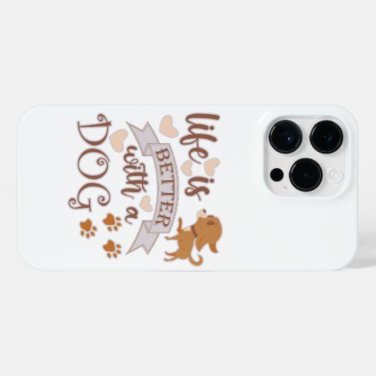 Het leven is beter met een citaat van Dog grappige iPhone Hoesje (Achterkant horizontaal)