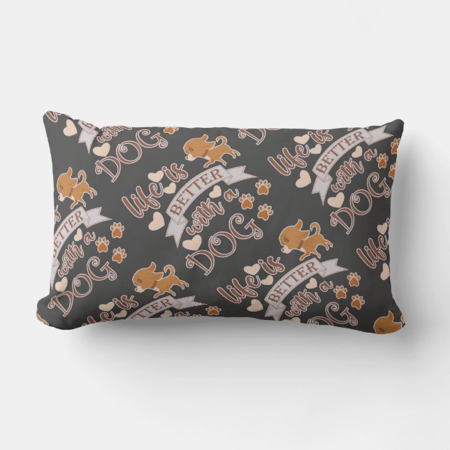 Het leven is beter met een citaat van Dog grappige Kussen (Voorkant)