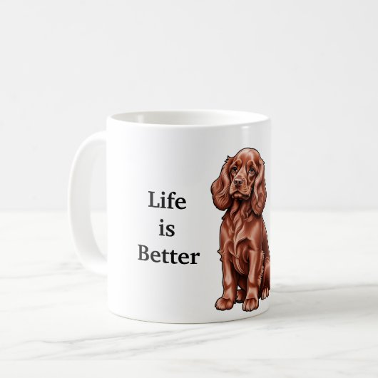 Het leven is beter met een Cocker Spaniel Coffee M Koffiemok (Voorkant links)