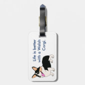 Het leven is beter met een Corgi Bagagelabel (Achterkant verticaal)