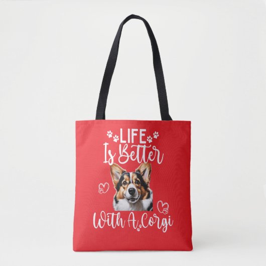 Het leven is beter met een Corgi Tote Bag (Voorkant)