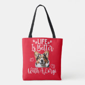 Het leven is beter met een Corgi Tote Bag (Achterkant)