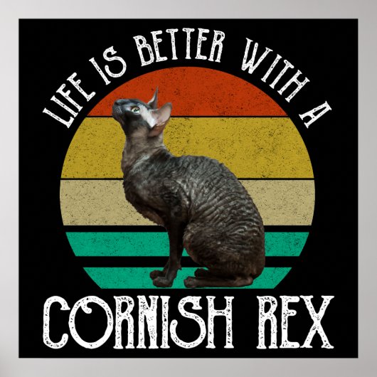 Het Leven Is Beter Met Een Cornish Rex Poster (Voorkant)