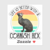 Het Leven Is Beter Met Een Cornish Rex Sticker (Vel)
