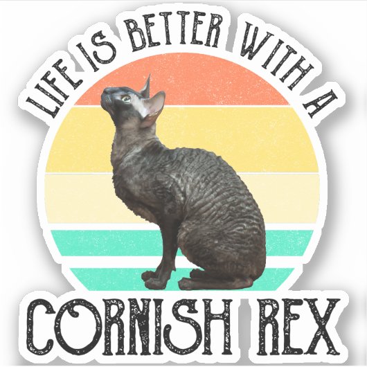 Het Leven Is Beter Met Een Cornish Rex Sticker (Voorkant)
