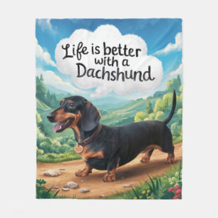Het leven is beter met een dachshund fleece deken
