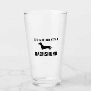 Het leven is beter met een dachshund glas