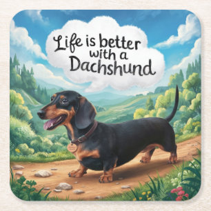 Het leven is beter met een dachshund kartonnen onderzetters