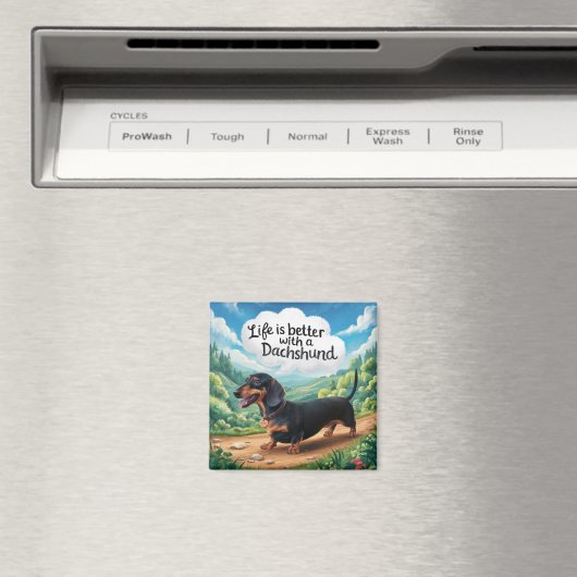 Het leven is beter met een dachshund magneet (Insitu (Vaatwasser))