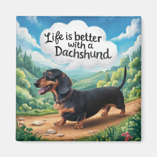 Het leven is beter met een dachshund magneet