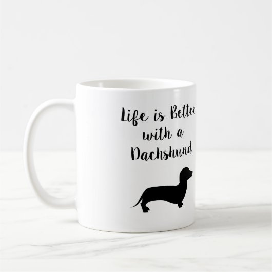 Het leven is beter met een Dachshund-Mok Koffiemok (Links)