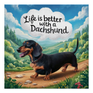 Het leven is beter met een dachshund perfect poster