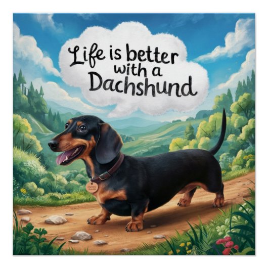 Het leven is beter met een dachshund perfect poster (Voorkant)