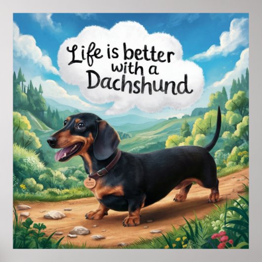 Het leven is beter met een dachshund poster (Voorkant)
