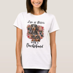 Het leven is beter met een dachshund t-shirt