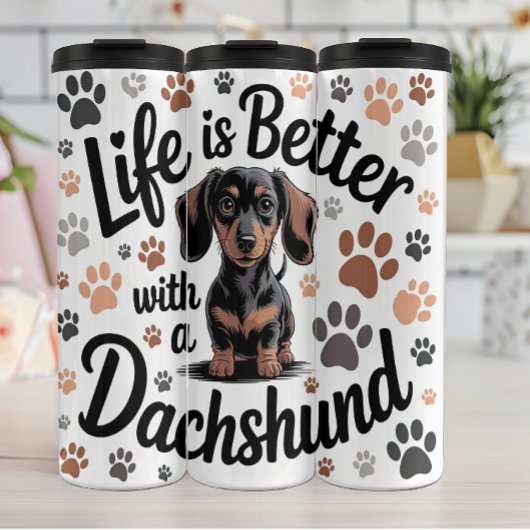 Het leven is beter met een Dachshund Thermosbeker