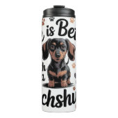 Het leven is beter met een Dachshund Thermosbeker (Voorkant)