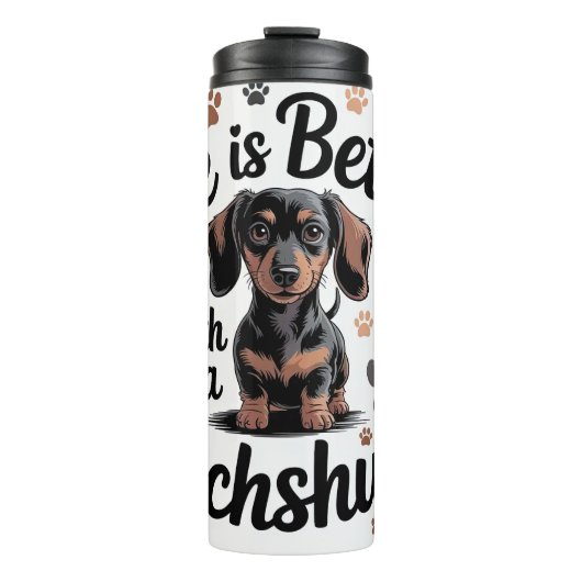 Het leven is beter met een Dachshund Thermosbeker (Voorkant)