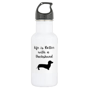 Het leven is beter met een Dachshund-waterfles Waterfles