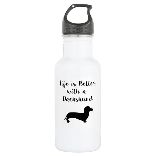 Het leven is beter met een Dachshund-waterfles Waterfles (Voorkant)