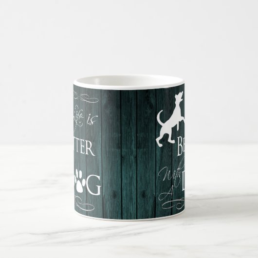 Het leven is beter met een Dog Coffee-Mok - Blauwg Koffiemok (Center)