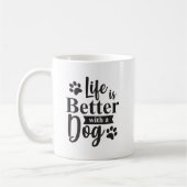 Het leven is beter met een Dog Coffee-Mok Koffiemok (Links)