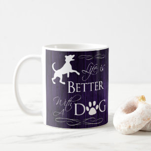 Het leven is beter met een Dog Coffee-Mok - Paars Koffiemok