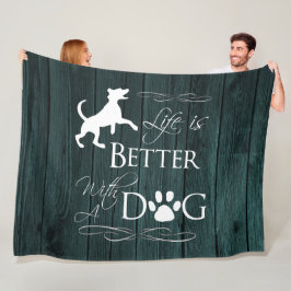 Het leven is beter met een Dog Fleece Blanket - Bl