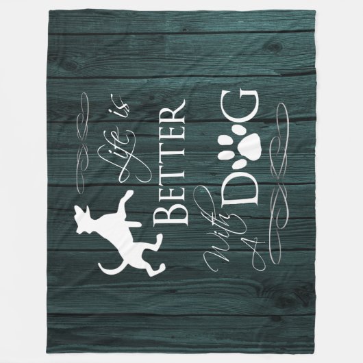 Het leven is beter met een Dog Fleece Blanket - Bl (Voorkant)