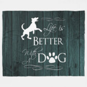 Het leven is beter met een Dog Fleece Blanket - Bl (Voorkant (Horizontaal))