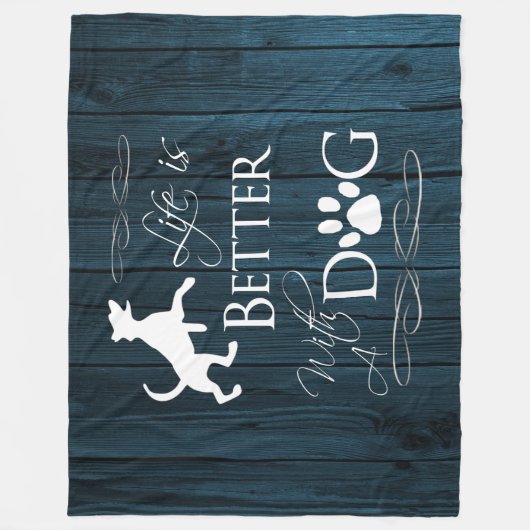 Het leven is beter met een Dog Fleece Blanket - bl (Voorkant)