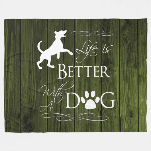 Het leven is beter met een Dog Fleece Blanket - Gr (Voorkant (Horizontaal))