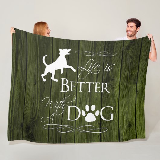 Het leven is beter met een Dog Fleece Blanket - Gr Deken (In situ)