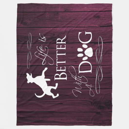 Het leven is beter met een Dog Fleece Blanket - Ma (Voorkant)
