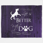 Het leven is beter met een Dog Fleece Blanket - Pa (Voorkant (Horizontaal))