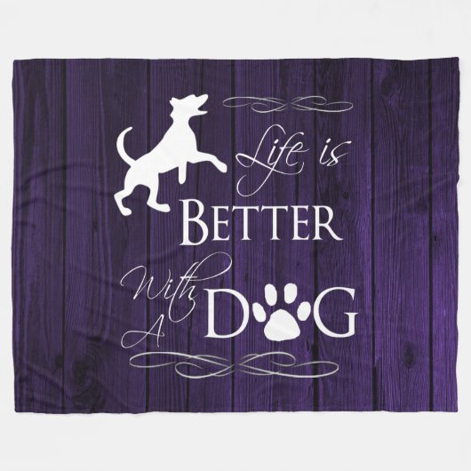 Het leven is beter met een Dog Fleece Blanket - Pa (Voorkant (Horizontaal))
