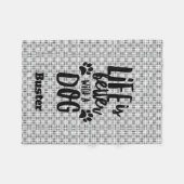 Het leven is beter met een Dog Fleece Dog Blanket Deken (Voorkant (Horizontaal))