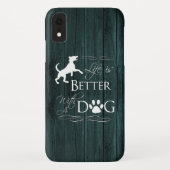 Het leven is beter met een Dog iPhone Case - Blauw (Achterkant)